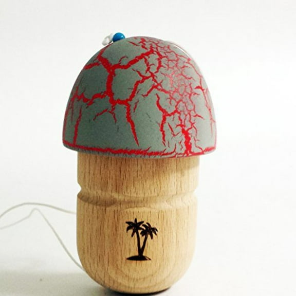 Bahama Kendama Mushroom Pill Kendama- Reverse Spike - Grey over Red