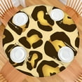 thumbnail image 2 of Gold and Brown Of Leopard Print Round Fitted Tablecloth with Elastic Edge,Dining Table Cover Waterproof,Outdoor Round Tablecloth for Camping,Dining,Indoor and Outdoor, 2 of 7