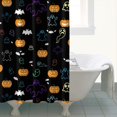 thumbnail image 4 of Halloween Black Colorful Ghosts and Pumpkins Shower Curtain 72"x72" ,Bathroom Decorative Shower Curtains Set with 12 Hooks,Modern Waterproof Washable Shower Curtain, 4 of 6