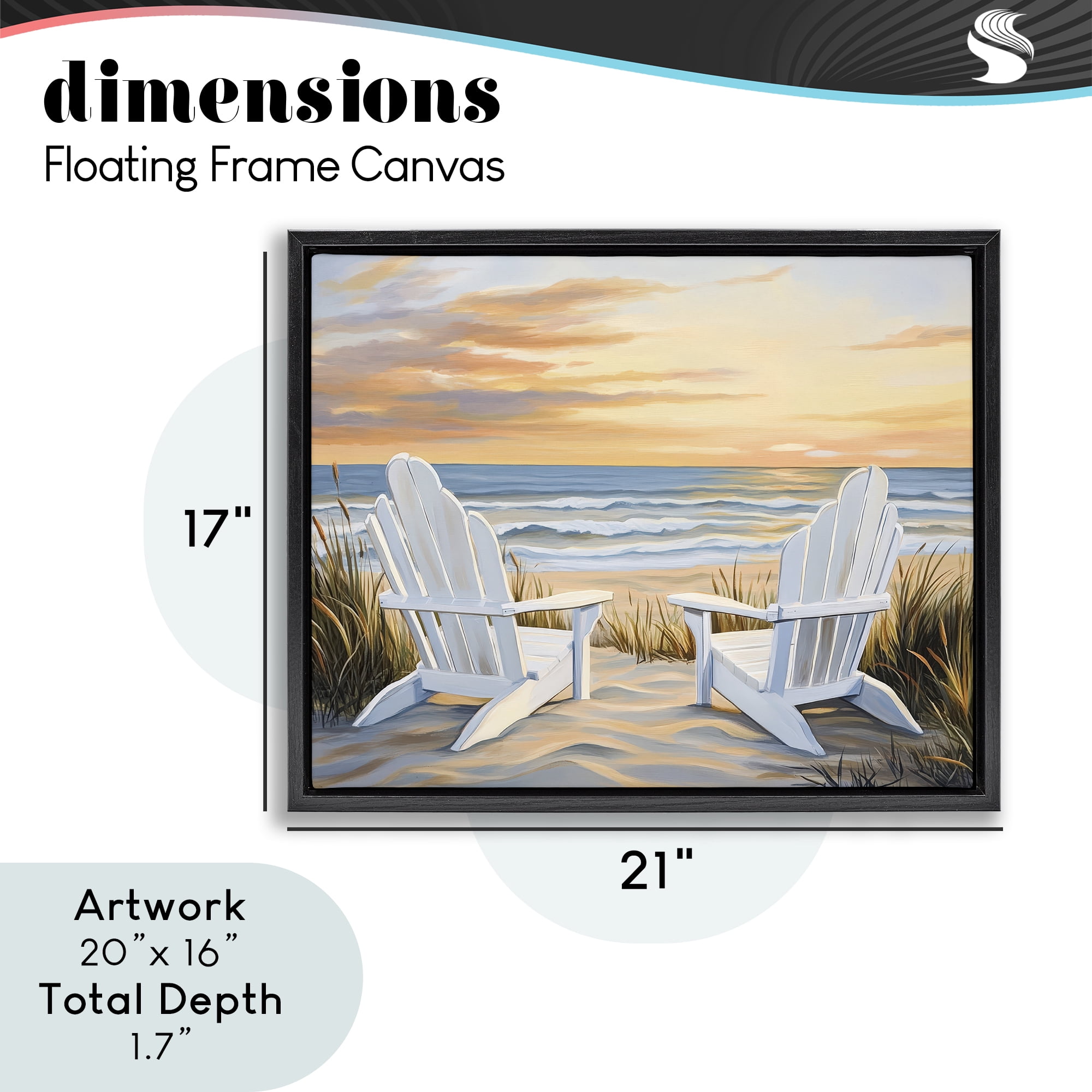Stupell Industries Wave Watching Spot at Sunset Black Framed Floater Canvas Wall Art, design by Petal Prints Design