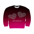 thumbnail image 3 of PENGXIANG Femmes Chemises Casual Col Rond Manches Longues Pull Tops Mode Amour Coeur Graphique Sweatshirt, 3 of 5