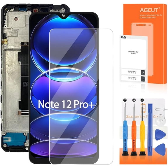 AMOLED for Xiaomi Redmi Note 12 Pro Plus Screen Replacement for Xiaomi Redmi Note 12 Pro Plus LCD Display 22101316UCP, 22101316UG LCD Digitizer Assembly Repair Parts with Frame
