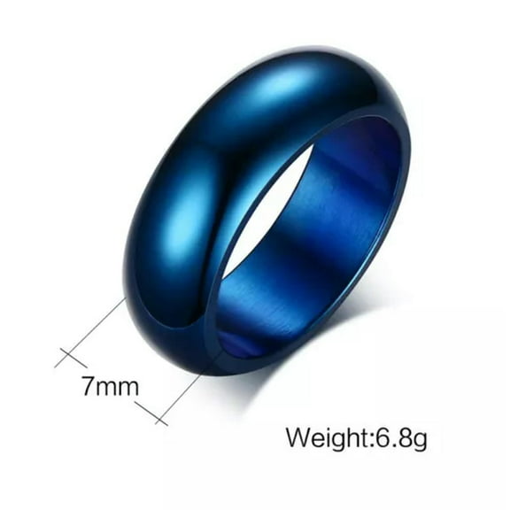 EOEMY 7mm Simple Smooth Polished Band Men'S 316L Stainless Steel Wedding Ring Sz 6-13