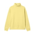 thumbnail image 7 of Lenpel Sweatshirts for Women Fall Mock Neck Long Sleeve Tops Oversized Solid Color Casual Loose Warm Pullover(Yellow,X-Large), 7 of 7