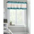 thumbnail image 4 of Kitchen Cafe Valance Curtain for Small Windows,Wave Line Blue Ombre Rod Pocket Short Valances Minimalist Abstract Ocean Beach Window Treatment Panel for Living Room/Bedroom/Bathroom,42x12in, 4 of 9