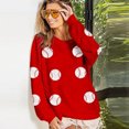thumbnail image 3 of -Sudadera rosa con estampado de béisbol para mujer, Jersey informal de gran tamaño, manga larga, cuello redondo, ropa de calle Vintage Y2k, Primavera, 3 of 5