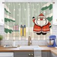 thumbnail image 5 of CUH Christmas Modern Topper Kitchen Curtains Semi Sheer Bedroom Decor Drapes Santa Tiers Cafe Short Panel Style-2 W:28"x H:39"*2 Panels, 5 of 6