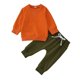 thumbnail image 1 of Gibobby Conjunto de pantalón para bebé Conjunto de ropa de 2 piezas para niños pequeños, camisetas de manga larga de invierno, pantalones(Naranja,2-3 Años), 1 of 4