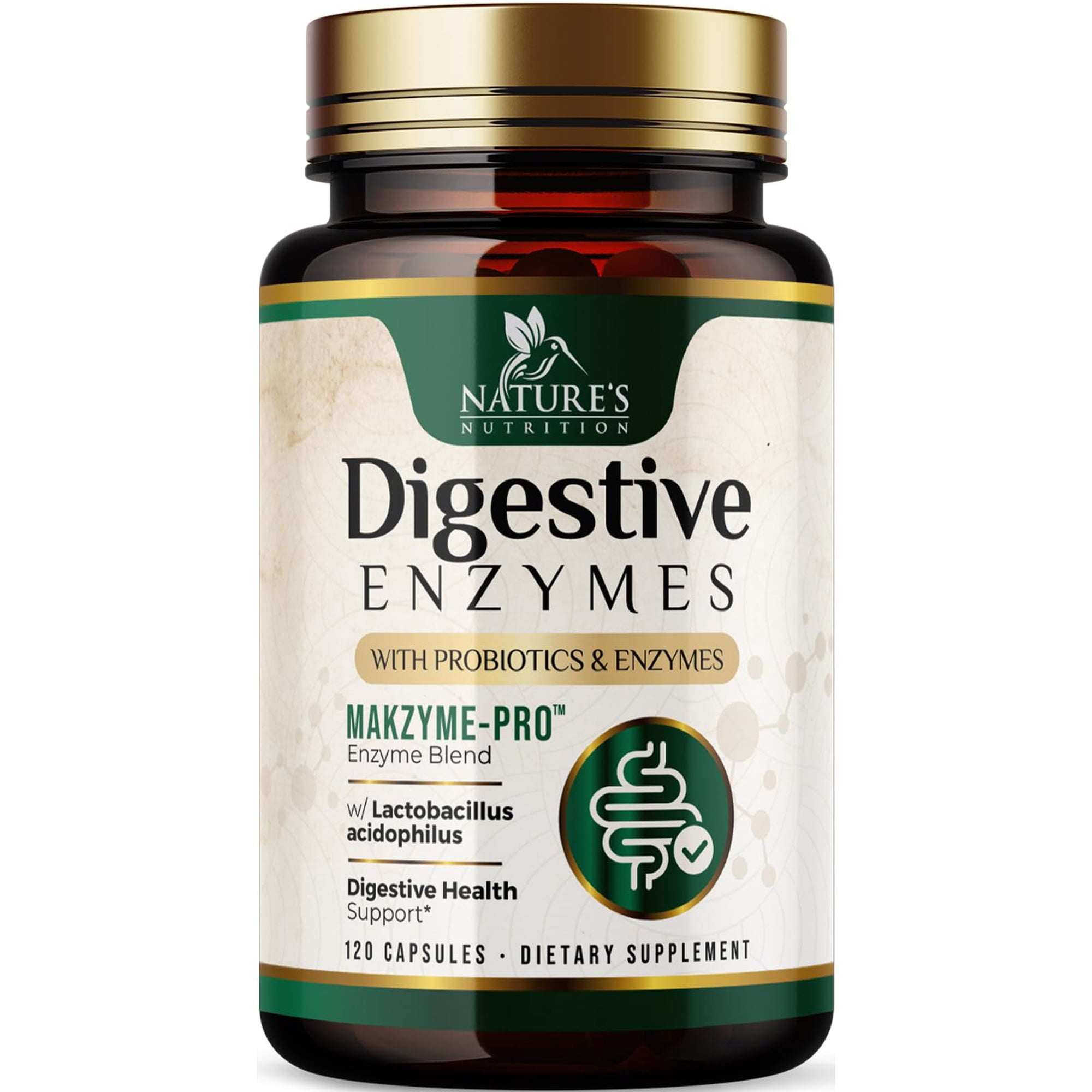 Digestive Enzymes - Super Digestive Multi Enzyme Complex for Bloating & Gut Health Support with Bromelain, Papain, Probiotics & Prebiotics - Digestion Health Support for Women & Men - 120 Capsules