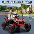 thumbnail image 6 of Telyswee 24V Kids Ride on UTV, 2 Seater 4WD Electric Truck with Sun Shade, Remote Control, LED Lights, 4 Shock Absorbers, 3 Speeds, Horn, and Music Player for Gift, 6 of 8