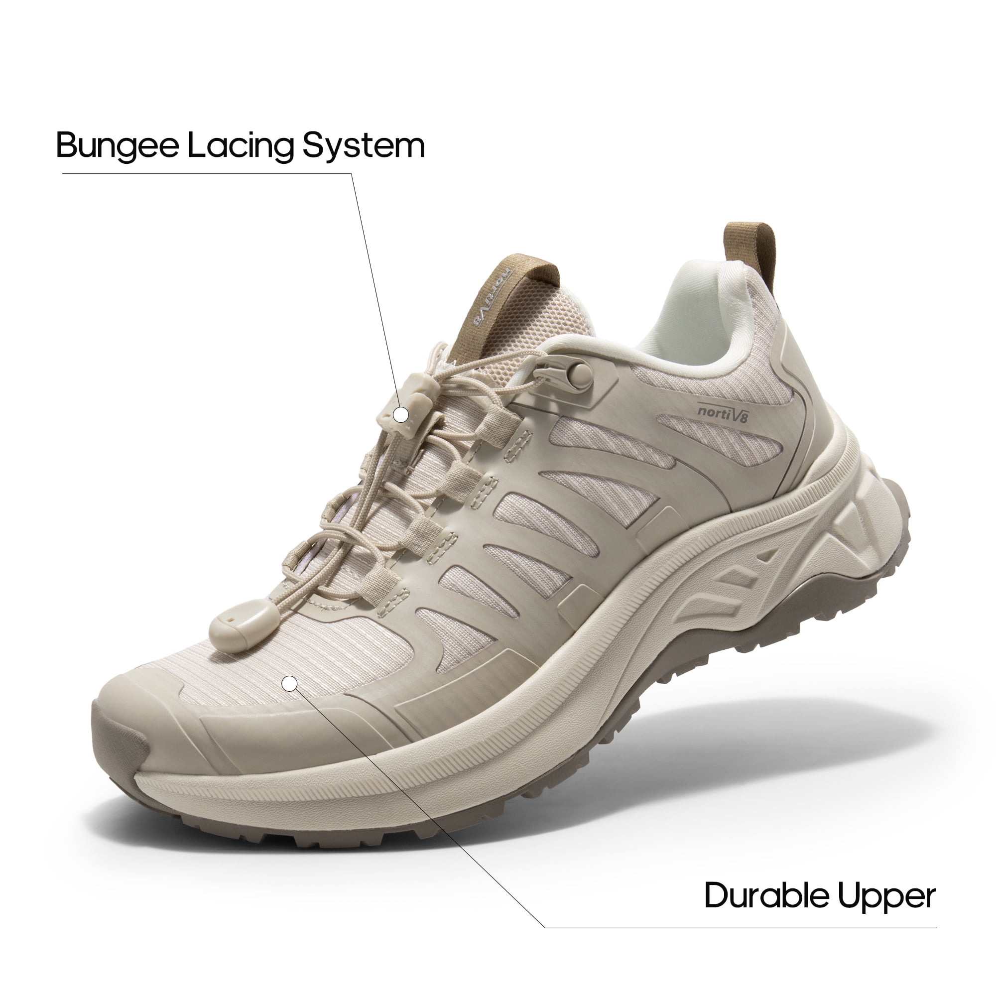 NORTIV 8 Women's Quick Laces Hiking Shoes Lightweight Walking Outdoors Trekking Trails Camping Casual Sneakers