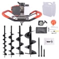 thumbnail image 5 of Mustrod 63CC Gas Powered Post Hole Digger Earth Auger Borer Ground Drill with 4 Auger Drill Bits 4" 6" 8" 12" +3 Extension Rods, 5 of 15