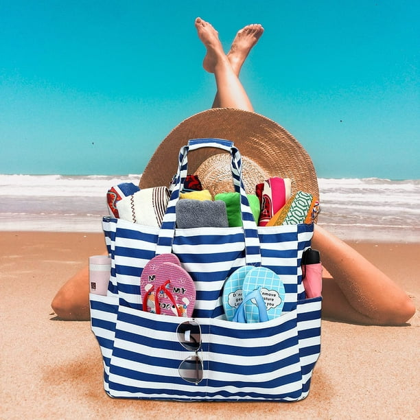  Beach Bag Rubber Beach Tote Bag for Women Extra Large Bags  Waterproof Sandproof Washable Big Travel Bag Sports Beach (Large, Black) :  Clothing, Shoes & Jewelry