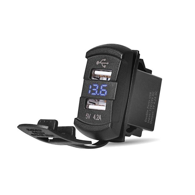 Cargador De Teléfono Móvil Con Puerto Usb Dual En Forma De Barco A Prueba De Agua Con Cargador De Coche Portátil Con Pantalla De Voltaje seitruly VI012039-01