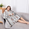thumbnail image 5 of Oversized Wearable Blanket Hoodie,Colorful Geometric Diamond Pattern Sherpa Blanket Hoodie with Super Pockets,Super Warm Fuzzy Pullover for Women & Men, 5 of 6
