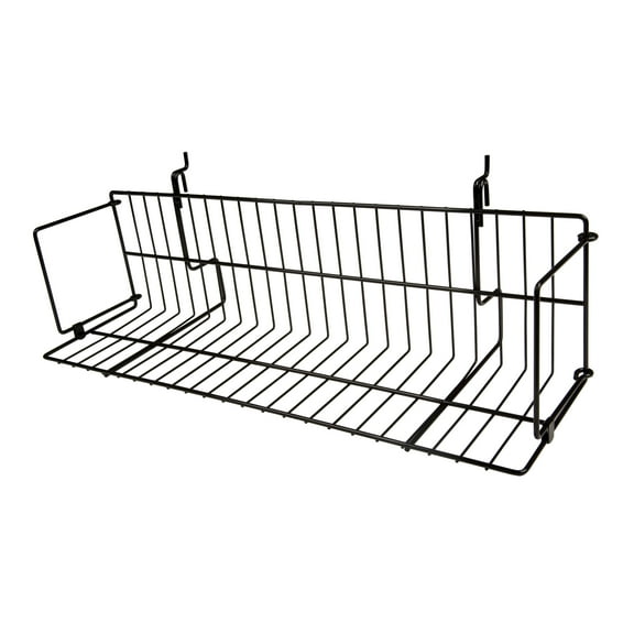 Econoco - BSK24V/B - 6 1/2" x D 6 1/2" x H 24" L Black Metal Wire Shelf for Slatwall, Grid or Pegboard - Sold in Pack of 10