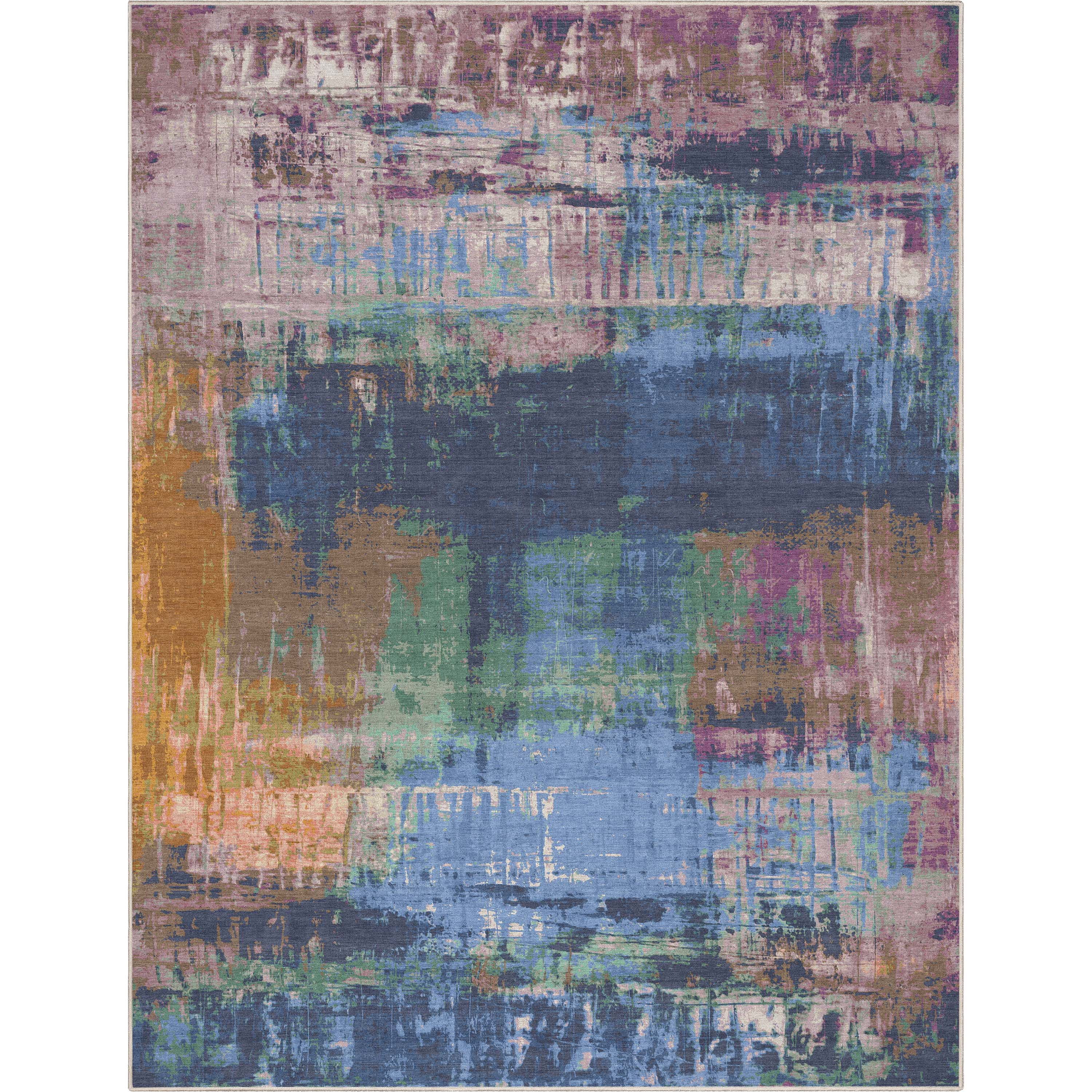 Well Woven Abstract Mandala Modern Boho Vintage Paintsplash Flat-Weave Multi 7'7" x 9'10" Area Rug