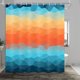 thumbnail image 1 of Cortina de ducha JAWO Ombre, color degradado, 150 x 180 cm, verde azul/naranja, 1 of 5
