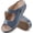 Blue, variant on Womens Slide Sandals Leather Wedge Sandals Comfortable Summer Beach Sandals Orthopedic