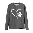 thumbnail image 4 of ibuvkizy Love Heart Graphic Sweatshirt for Women Printed Round Neck Pullover Long Sleeved Casual Womens Sweatshirts Gray,M, 4 of 4