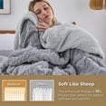 thumbnail image 3 of Manta de cama Sherpa King Size, suave y acogedora, color gris invierno, 3 of 6