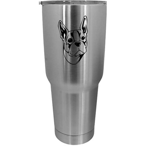Boston Terrier Alternate Dog Themed Etched 30oz Stainless Steel Tumbler