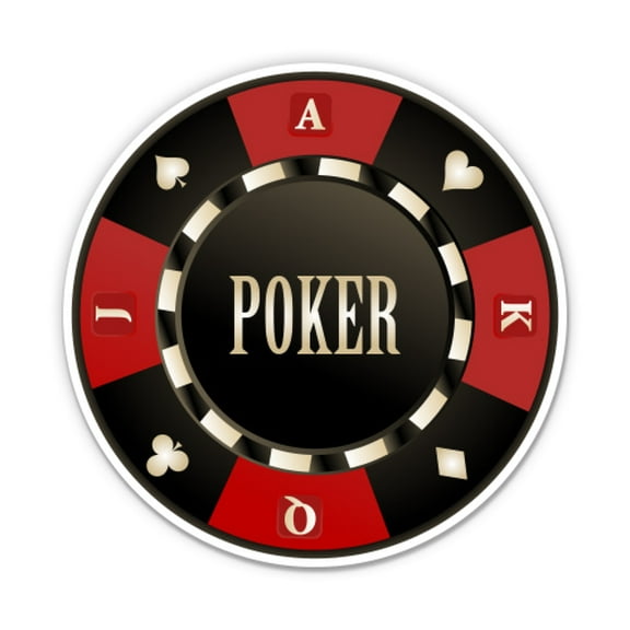 Poker Chip Casino Gamble Game - 3" Vinyl Sticker - For Car Laptop Water Bottle Phone - Waterproof Decal