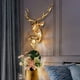 thumbnail image 4 of Art Deer Head Lámpara de pared Escultura de pared Accesorio Pantalla de material acero inoxidable Animal Antler Sconces Luz para cocina, loft, salón, , Gloria Lámpara de pared de ciervo, 4 of 9