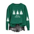 thumbnail image 3 of Craaazy Christmas Shirts for Women Christmas Printed Fashionable Loose Casual Long Sleeved Tops Crew Neck Sweatshirt Gifts For Women, 3 of 6