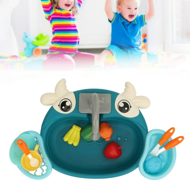 Kitchen Play Sink Toys,Electric Kitchen Dishwasher Toys Innovative Circulating Water Interactive Kids Play For Presents