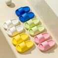 thumbnail image 4 of Siilsaa Kids Slip On Sandals Children's Slippers Girls' Sandals and Slippers Non-Slip Open Toe Quick-Drying Soft and Comfortable Thick-Soled Shoes for Shower and Bathroom White,10, 4 of 5