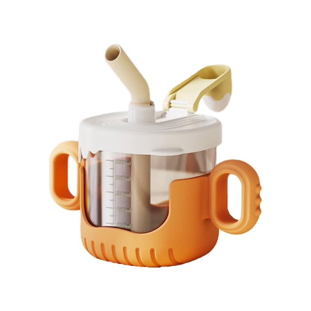 Taza Para Sorber Strade Fareast Limited Taza De Agua De Dibujos Animados 300ml Irrompible Con Mango Naranja