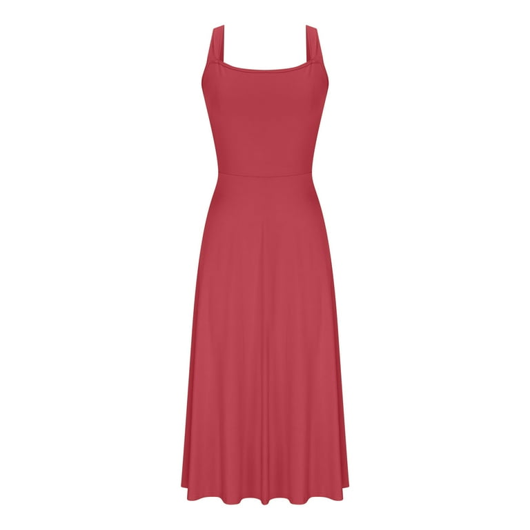 RYRJJ Womens Summer Formal Dresses Elegant Sleeveless A Line Square Neck Flowy Swing Solid Long Dress Wedding Guest Dress(Watermelon Red,XS) - Walmart.com RYRJJ Womens Summer Formal Dresses Elegant Sleeveless A Line Square Neck Flowy Swing Solid Long Dress Wedding Guest Dress(Watermelon Red,XS) - Walmart.com
