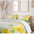 thumbnail image 6 of Ambesonne Floral Duvet Cover Sets, Flower Garden in Summer, 2-Queen, Green Yellow White, 6 of 7