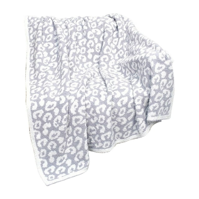 Châle Couverture en Flanelle Épaissie à Imprimé Léopard, Jeté Chaud pour Sofa et Lit, Multicolore