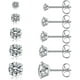 thumbnail image 1 of Juego de 5 pares de aretes, aretes hipoalergénicos de circonita cúbica 316l, aretes de acero inoxidable con circonita de 3-8 mm, oro rosa u2026, 1 of 5