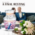 thumbnail image 4 of JAGASY Peacock Small Urn for Ashes Adult Male, Pink Urns for Human Ashes keepsake, Cherry Blossom Tree & Pink Flowers Decorative Urns for Siblings, Tiny Cremation Urn for Brother & Sister, (3 Inch), 4 of 7
