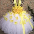 thumbnail image 3 of Vestido de tul con tutú y flores de hortensia para niña, vestido de princesa de hadas, vestido de fiesta de cumpleaños para boda para niña, 3 of 5