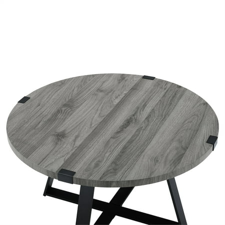 30 Rustic Round Metal Wrap Coffee Table Slate Gray Canada - Rustic Grey Round Coffee Table 30 Rustic Round Metal Wrap Coffee Table Slate Gray Canada - Rustic Grey Round Coffee Table