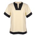 thumbnail image 2 of Viking Tunic Short, Sleeve Medieval Shirt, Belt Roman Knight, Costume Top Historical, Viking Tunic Short Sleeve Medieval Shirt With Belt Roman Knight Costume Top for Movie Night, Beige L, 2 of 6