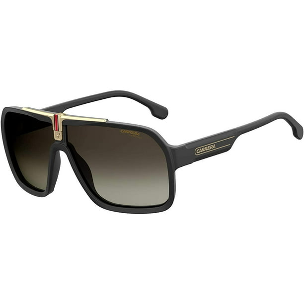 Carrera CA1014/S 0807/HA 64M Black/Brown Gradient Plastic Navigator  Sunglasses For Men+ Free Designer iWear Care Kit 