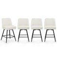 thumbnail image 3 of Zimtown Modern Bar Stools Set of 2, Swivel Barstool Counter Height Bar Chair, Kitchen Island Barstool 2 Pack, Off-White, 3 of 8