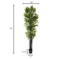 thumbnail image 4 of 6" Artificial Bamboo Tree with Black Trunks and Realistic Leaves for Indoor Home Decor by Pure Garden, 4 of 5