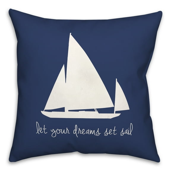 Creative Products Dreams Set Sail 16 x 16 Spun Poly Pillow