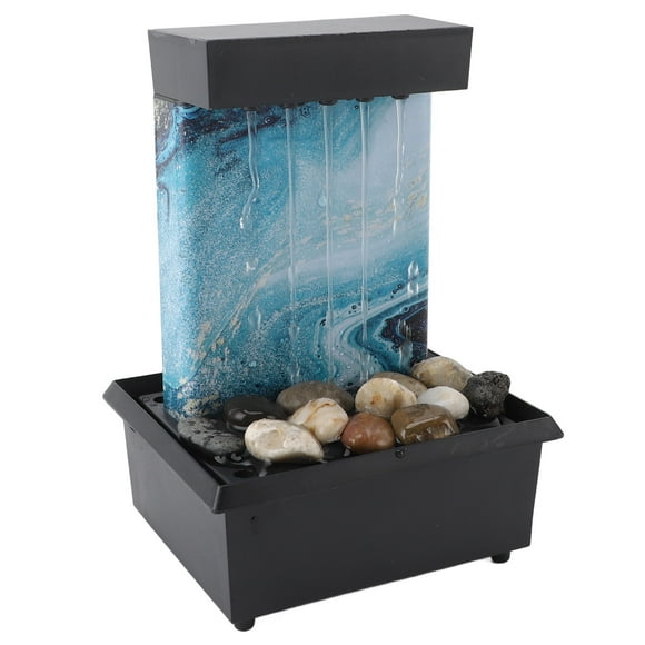 Indoor Water Fountain, Tabletop Fountain Compact with LED Lights for Office