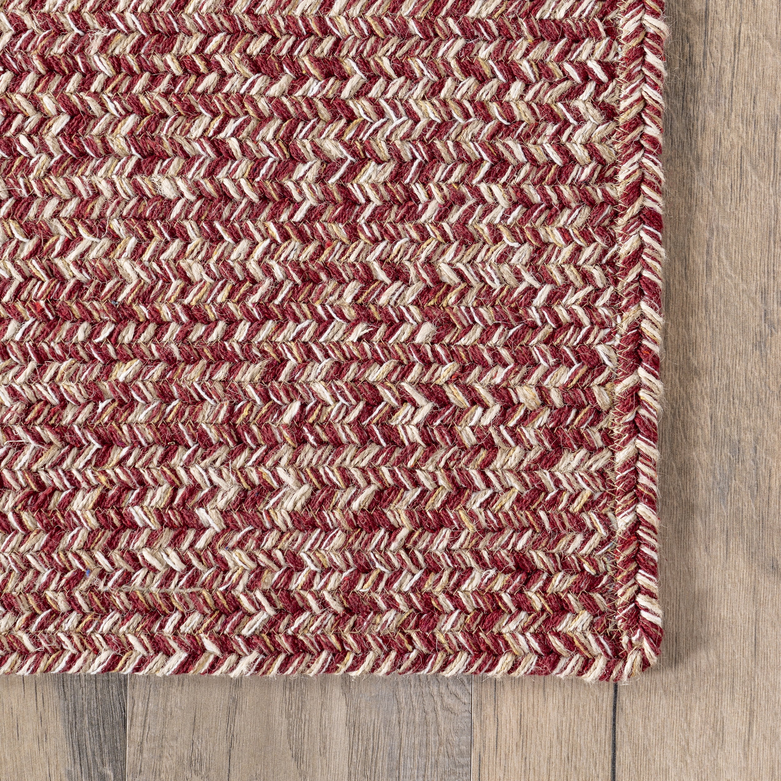 nuLOOM Elvira Casual  Braided Cotton Area Rug, 8' x 10', Wine