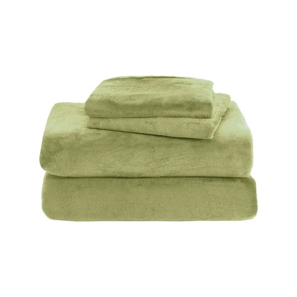 Bed Sheet Set Elegants Luxuriously Soft 3-Piece Velvet Flannel Sheet Set - Quality - Cozy Warm-Antis-Statics- Non Pilling Fuzzy Velvet Flannel Fleece Christmas Flannel Sheets