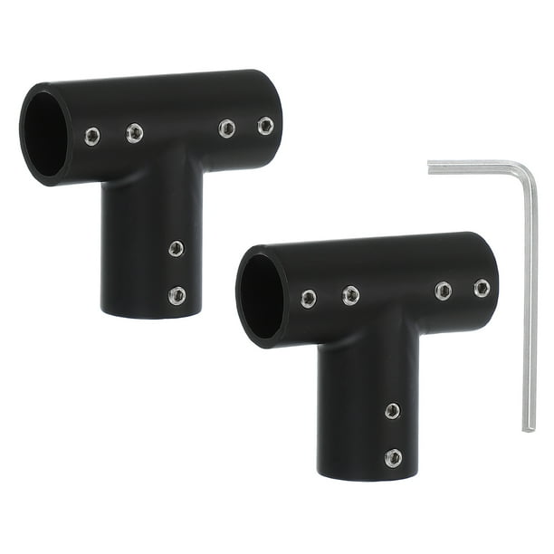 Conector de Varilla de Cortina de Esquina Uxcell, 2 Pcs Conector de Varilla de Cortina Tee para Varilla de 3/4", Negro