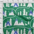 thumbnail image 3 of oneOone Cotton Cambric Green Fabric Mountain Pattern Dress Material Fabric Print Fabric By The Yard 56 Inch Wide, 3 of 6