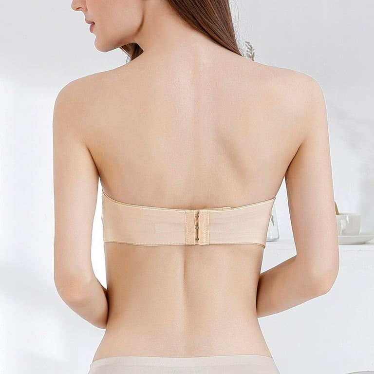 Invisible Strapless Bras for Women Push Up Seamless Bandeau Bra Wireless Half  Bras Backless Dresses Lingerie (Color : Beige, Size : 70/32A) : :  Clothing, Shoes & Accessories